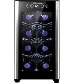 Adega Electrolux 8 garrafas 1 Porta Preta Acabamento em Alumínio (ACB08) - Bivolt