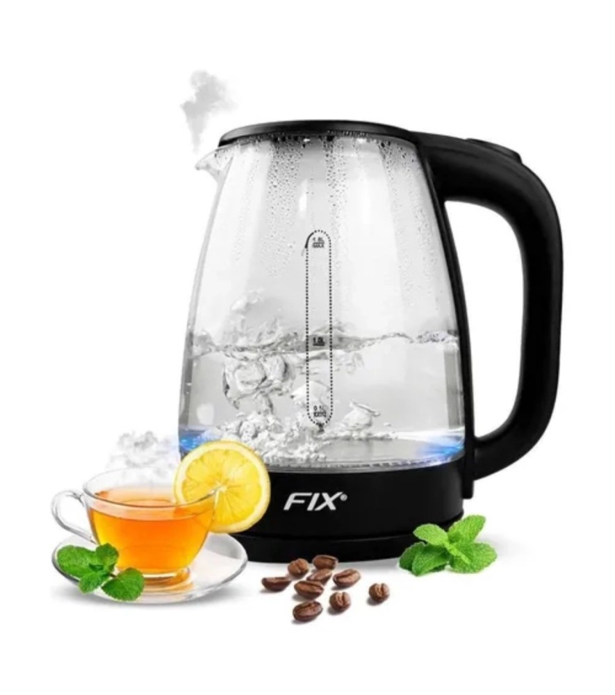Chaleira Elétrica De Vidro Transparente 1.8L 1500W Fix