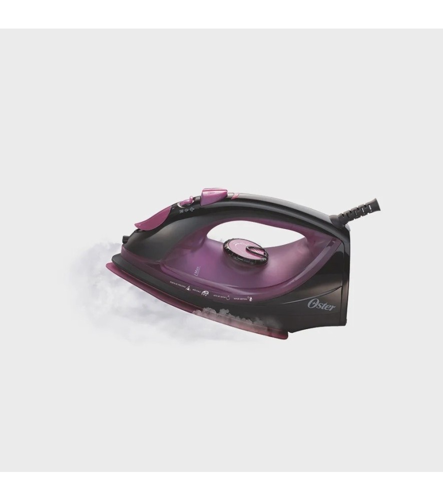 Ferro de Passar à Vapor Base Cerâmica Preto E Roxo 127v - Oster