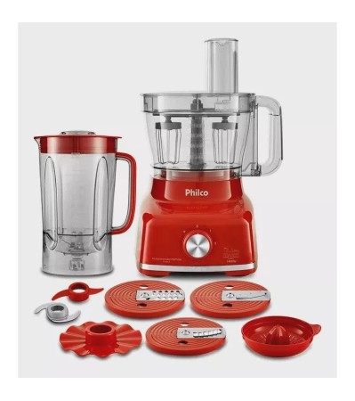 Multiprocessador Philco PMP1600V 9 em 1 vermelho 1700w