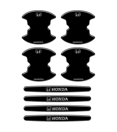 8 Unidades Protetor De Maçaneta De Porta De Metal Com Tira Anticolisão De Carro Adequado Para Honda Civic HRV BRV CRV